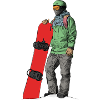 Snowboarder aventureux