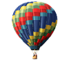 Bunter Heißluftballon mit Farbmuster