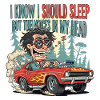 Sleepy Car Racer Cartoon Design