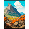 Dolomites Italy Mountain Landscape Illustration