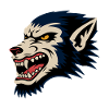 Fierce Wolf Head Retro Illustration