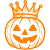 Pumpkin with Crown Halloween Design
