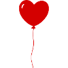 Minimalist Red Heart Balloon