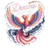 Glowing phoenix with motif and hope