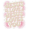 Jesus Love Saying with Speech Bubbles