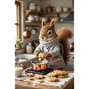 Écureuil en Cuisine Hiver Cozily