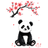 Panda, Panda Bear, Japanese, Cherry Blossoms