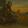 Death feeding a deer