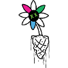 Lebendige Blume Schädel Illustration