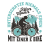 Adventure biker with alpine motifs