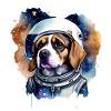Astronaut Dog im All