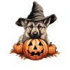 Halloween Hexenhut Kürbis Hund Deutscher