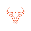 Emblematic bull's head for feria