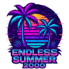 Neon Sunset Palm Trees Design