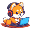 Shiba Inu Gamer | Pixel Art-stijl | Nerd