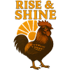 Rooster with sunrise