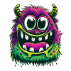Niedliches und buntes Monster