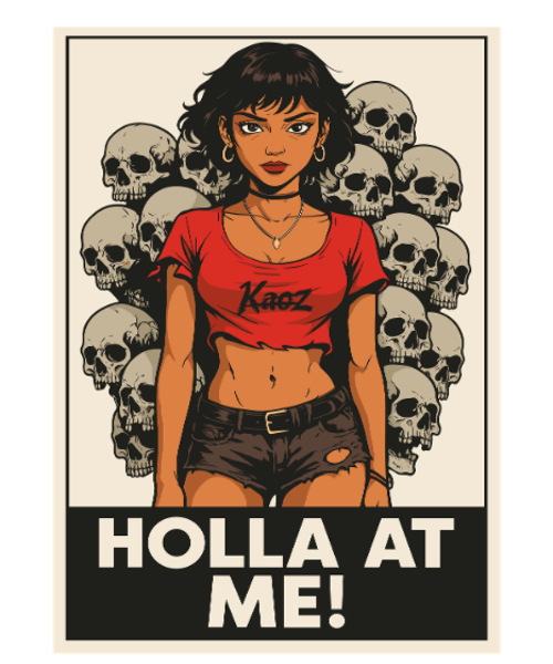 Rebellious Girl Power Illustration
