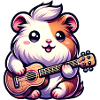 Cute guinea pig with ukulele music