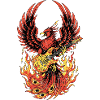 Fiery Eagle Guitar Rock Design
