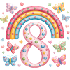 Papillon arc-en-ciel 8e anniversaire fille