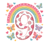 Rainbow Butterfly 9th Birthday Girl