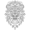 Elegant lion head in leaf motif