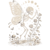 Gothic Skelett Fee mit Mondphasen