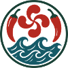 Tribal Spiral Pattern in Red and Blue