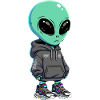 Alien Streetwear Hoodie Illustration