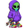 Alien Jugend Streetwear Kapuzenpullover
