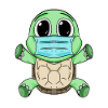 Cute turtle with mask