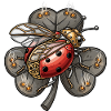 Steampunk ladybug on shamrock