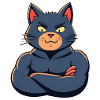 Cat with Muscles-Funny Comic Design