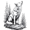 Loup Rock Dessin Croquis Noir Blanc