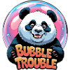 Playful panda with bubble motif