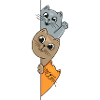 Playful Cartoon Cats on Vertical Split