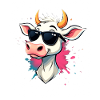 Chilling with sunglasses cow