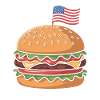 Cheeseburger Patriotic Independence Day 4th of