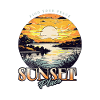 Sunset on the lake illustration