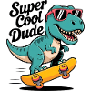 Super Cool Skateboard Dinosaur