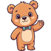Cute bear head with bow