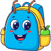 Cheerful backpack with apple motif