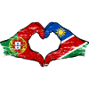 Portugal Namibie Drapeau Coeur utilisé
