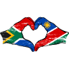 South Africa Namibia flag heart used