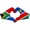 Südafrika Namibia Flagge Herz