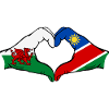 Wales Namibia Flag Hands Heart Shape