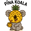 Koala mit Ananas und Fruchtdrink