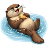 Relaxed beaver with shell