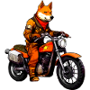 Fuchs Motorradfahrer